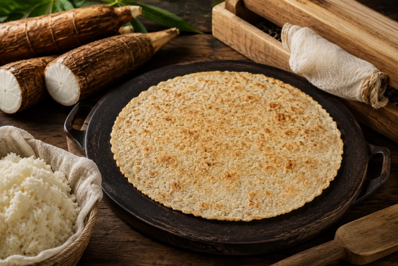 plato de casabe venezolano recién hecho