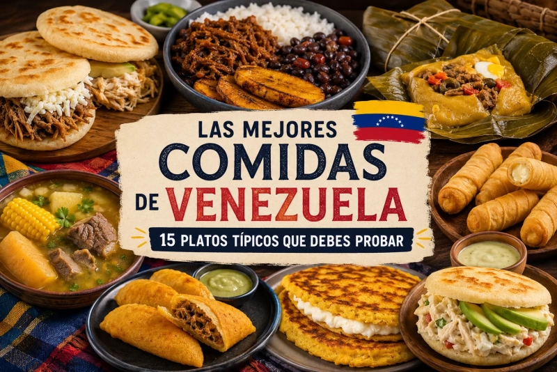 imagen con las mejores comidas de Venezuela